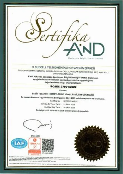 ISO 27001 belgesi ön izlemesi