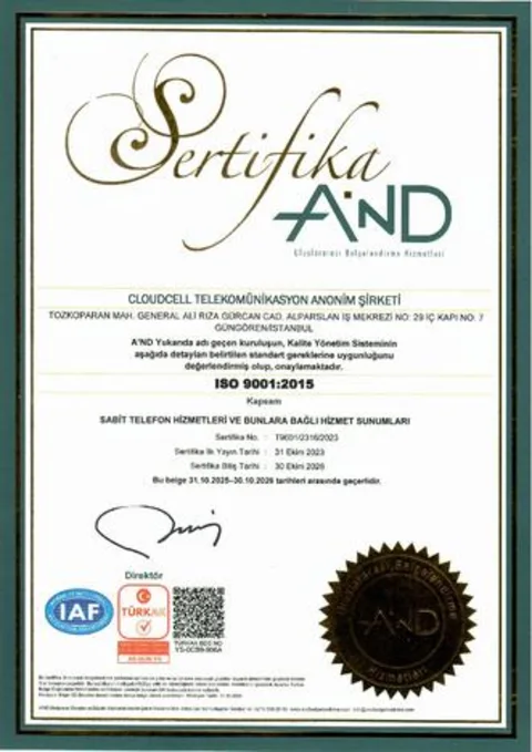 ISO 9001 belgesi ön izlemesi